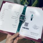 Cartier Santos With Green Moissanite Replica Watch 39.8mm