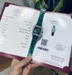 Cartier Santos With Green Moissanite Replica Watch 39.8mm