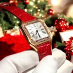 Cartier Santos Dumont WJSA0017 Red Copies Watches 18K Gold Wrapped + Diamonds Moissanite 33x38mm - Image 3