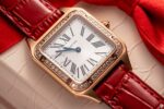 Cartier Replica Watch Santos Dumont WJSA0017 Red Leather Strap 38×27.5mm - Image 3