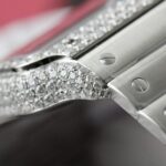 Cartier Santos Brown Dial Replica Watches Custom Moissanite Diamonds Metal Wire BV Factory 39.8mm - Image 7