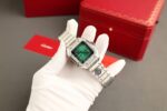 Cartier Santos Green Copies Watch Custom Diamonds Moissanite BV Factory 39.8mm - Image 4
