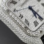 Cartier Santos Women Copies Watches Full Moissanite Diamonds Custom 35mm - Image 6