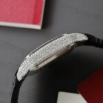 Cartier Santos Women Copies Watches Full Moissanite Diamonds Custom 35mm - Image 8