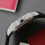 Cartier Santos Women Copies Watches Full Moissanite Diamonds Custom 35mm - Image 7