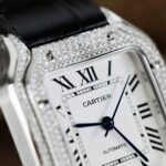 Cartier Santos Women-s Replica Watches Moissanite Diamonds Custom BV Factory 35.2mm - Image 5