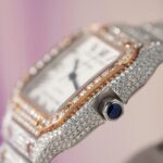 Cartier Santos Replica Watch With Full Diamond Moissanite Hong Kong 35mm - Image 6