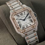 Cartier Santos Replica Watch With Full Diamond Moissanite Hong Kong 35mm - Image 3