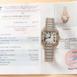 Cartier Santos Replica Watch With Full Diamond Moissanite Hong Kong 35mm