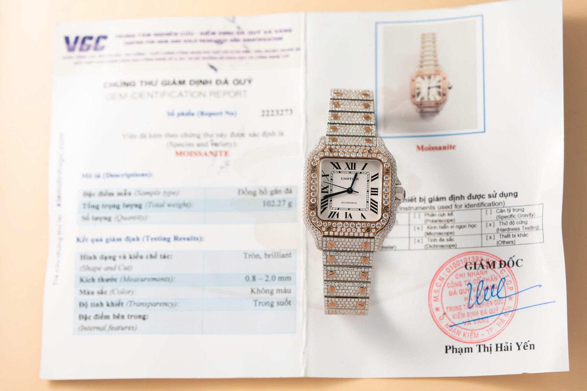 Dong-Ho-Cartier-Santos-Nu-Che-Tac-Full-Kim-Cuong-Moissanite-Hong-Kong-35mm-9.jpg Cartier Santos Replica Watch With Full Diamond Moissanite Hong Kong 35mm - Image 1