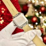 Cartier Santos Women White Dial Replica Watches Diamonds Moissanite Custom BV Factory 35mm - Image 9