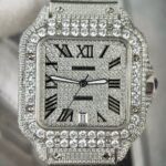 Cartier Santos High Quality Replica Watch With Stone Bezel 39.8mm - Image 3