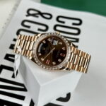 Rolex Day-Date Best Replica Watch Gold Wrapped + Diamonds Moissanite Baguette 36mm - Image 3
