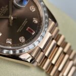 Rolex Day-Date Best Replica Watch Gold Wrapped + Diamonds Moissanite Baguette 36mm - Image 7