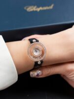 Chopard Happy 203857 Knock Off Watches Full Moissanite Diamonds + 18K Gold Wrapped Custom 36mm - Image 6