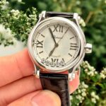 Chopard Happy Sport Imitation Watches Women White Dial Leather Strap 36mm - Image 4