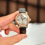 Chopard Happy Sport Women Luxury Fake Watches Rose Gold Plated Automatic Movement 36mm