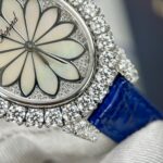 Chopard Women-s Replica Watch Full Diamond Moissanite Blue 34mm - Image 4