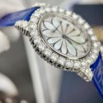 Chopard Women-s Replica Watch Full Diamond Moissanite Blue 34mm - Image 3