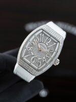 Frack Muller V32 White Replica Watches Moissanite Diamonds Custom 36mm - Image 2