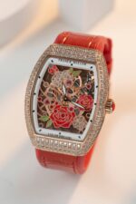 Franck Muller Replica Watch Vanguard V32 Skeleton Red Flower Dial 36mm - Image 2