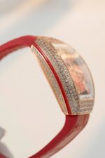 Franck Muller Replica Watch Vanguard V32 Skeleton Red Flower Dial 36mm - Image 14