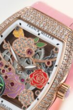 Franck Muller Replica Watches Vanguard V32 Skeleton Pink Flower Dial 36mm - Image 2