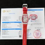 Franck Muller V32 Vanguard Lady Heart Red Replica Watch Diamonds Moissanite Custom 36mm
