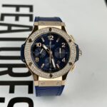Hublot Replica Watch Big Bang Chronograph King Gold Blue Dial 44mm