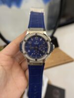 Hublot Big Bang Men-s Replica Watch Blue With Diamond Bezel 44mm