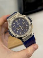 Hublot Big Bang Men-s Replica Watch Blue With Diamond Bezel 44mm - Image 2