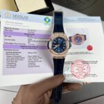 Hublot Big Bang One Click Replica Watch Blue Dial With Moissanite Diamond 39mm