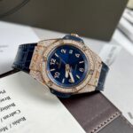 Hublot Big Bang One Click Replica Watch Blue Dial With Moissanite Diamond 39mm - Image 2
