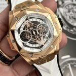 Hublot Best Replica Watch Big Bang Sang Bleu II King Gold White Dial BBF 45mm - Image 3