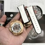 Hublot Best Replica Watch Big Bang Sang Bleu II King Gold White Dial BBF 45mm - Image 2