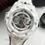 Hublot Big Bang Sang Bleu II Replica Watch White Ceramic Rubber Strap 45mm