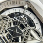 Hublot Big Bang Sang Bleu II Replica Watch White Ceramic Rubber Strap 45mm - Image 5