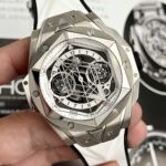 Hublot Replica Watches Big Bang Sang Bleu II Titanium White Dial BBF 45mm
