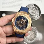 Hublot Replica Watch Big Bang Sang Bleu II King Gold Blue Dial BBF 45mm - Image 3