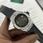 Hublot Big Bang Sang Bleu Replica Watch With Diamonds 45mm