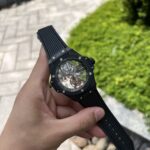 Hublot Big Bang Tourbillon Replica Watch Ceramic Black Rubber Strap JB Factory 45mm