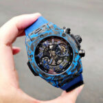 Hublot Big Bang Unico Blue Carbon Replica Watches Best Quality Fabric Strap 45mm - Image 4