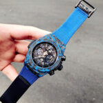 Hublot Big Bang Unico Blue Carbon Replica Watches Best Quality Fabric Strap 45mm - Image 3