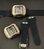 Hublot Big Bang Square Replica Watch Rose Gold Rubber Strap BBF 42mm - Image 3