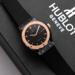 Hublot Replica Watch Ceramic Demi Rose Rubber Strap 42mm