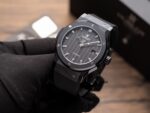 Hublot Classic Fusion Ceramic Carbon Dial Replica Watch Rubber Strap GSF 42mm