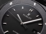 Hublot Classic Fusion Replica Watch Ceramic Carbon Dial Leather Strap GS Factory 42mm - Image 4