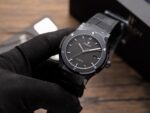 Hublot Classic Fusion Replica Watch Ceramic Carbon Dial Leather Strap GS Factory 42mm - Image 2