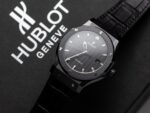 Hublot Classic Fusion Ceramic Carbon Dial Replica Watch Leather Strap GSF 42mm - Image 2