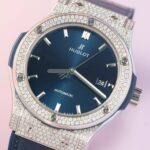Hublot Replica 11 Watch Classic Fusion Full Natural Diamond Blue Dial 42mm - Image 5